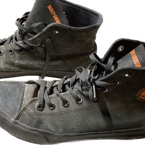 Harley Davidson High Top Leather Black Shoe Size 11 Black/Orange